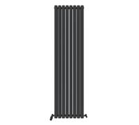 Ibathuk Princia Vertical Double Oval Panel Radiator Anthracite 1800 X 480mm -Grey