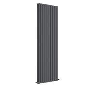 Ibathuk Princia Vertical Double Oval Panel Radiator Anthracite 1800 X 600mm -Grey