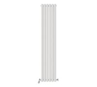Ibathuk Princia Vertical Double Oval Panel Radiator White 1800 X 360mm-White