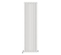 Ibathuk Princia Vertical Double Oval Panel Radiator White 1800 X 480mm-White