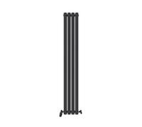 Ibathuk Princia Vertical Single Oval Panel Radiator Anthracite 1600 X 240mm-Grey