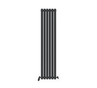 Ibathuk Princia Vertical Single Oval Panel Radiator Anthracite 1600 X 360mm-Grey