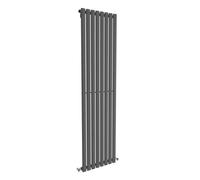 Ibathuk Princia Vertical Single Oval Panel Radiator Anthracite 1800 X 480mm-Grey