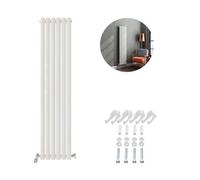 Ibathuk Princia Vertical Single Oval Panel Radiator White 1600 X 360mm-White