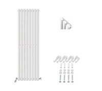 Ibathuk Princia Vertical Single Oval Panel Radiator White 1600 X 480mm-White