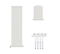 Ibathuk Princia Vertical Single Oval Panel Radiator White 1800 X 480mm-White