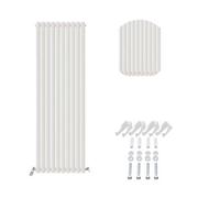 Ibathuk Princia Vertical Single Oval Panel Radiator White 1800 X 600mm-White