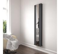 Ibathuk Princia White Double Panel Mirror Radiator - 1800 X 385mm-White