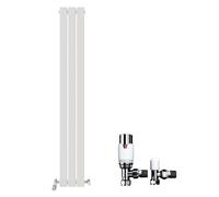 iBathUK Regency Horizontal Column Radiator, Double Panel, 600x800mm Slim Radiator, Wall Mounted for Bathroom,Kitchen,Living Room- Anthracite