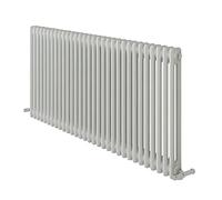 iBathUK Regency Horizontal Column Radiator, Double Panel Radiators, 600x1415mm Slim Radiator, Wall Mounted for Bathroom,Kitchen,Living Room- White