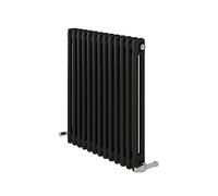 iBathUK Regency Horizontal Column Radiator, Double Panel Radiators, 600x600mm Slim Radiator, Wall Mounted for Bathroom,Kitchen,Living Room- Anthracite