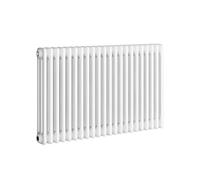 iBathUK Regency Wall-Mounted Horizontal 3 Column Radiator, Steel Cast Iron Style High Thermal Output Hydronic Central Heating, Traditional Designer Radiator in Gloss White, 600 × 1010mm