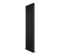 iBathUK Regency Wall-Mounted Vertical 2 Column Radiator, Steel Cast Iron Style High Thermal Output Hydronic Central Heating, Traditional Designer Radiator in Matt Anthracite, 1800 × 560mm