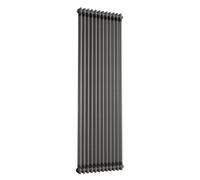 iBathUK Regency Wall-Mounted Vertical 2 Column Radiator, Steel Cast Iron Style High Thermal Output Hydronic Central Heating, Traditional Designer Radiator in Raw Metal Finish, 1800 × 560mm