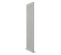 iBathUK Regency Wall-Mounted Vertical 2 Column Radiator, Steel Cast Iron Style High Thermal Output Hydronic Central Heating, Traditional Designer Radiator in Gloss White, 1800 × 470mm