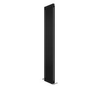 iBathUK Regency Wall-Mounted Vertical 2 Column Radiator, Steel Cast Iron Style High Thermal Output Hydronic Central Heating, Traditional Designer Radiator in Matt Anthracite, 1800 × 380mm