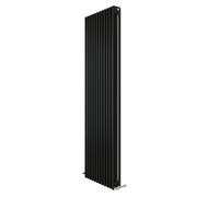 iBathUK Regency Wall-Mounted Vertical 3 Column Radiator, Steel Cast Iron Style High Thermal Output Hydronic Central Heating, Traditional Designer Radiator in Matt Anthracite, 1800 × 560mm