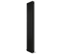 iBathUK Regency Wall-Mounted Vertical 3 Column Radiator, Steel Cast Iron Style High Thermal Output Hydronic Central Heating, Traditional Designer Radiator in Matt Anthracite, 1800 × 380mm
