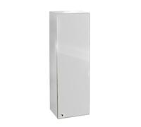 iBathUK Revo Wall Mounted Single Door Bathroom Mirror Cabinet, Frameless Rectangular Silver Mirror, Magnetic Catch, Modern Bathroom Storage, Polished Stainless Steel, 200x600mm