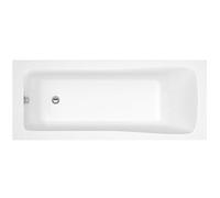 iBathUK Standard Square Single Ended Bath, Modern Straight Edge Design, Compact Space-Saving Fit, Durable and Easy to Clean, Ideal for Contemporary Bathrooms in White Acrylic Tub, 1700x700mm