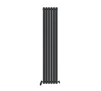 iBathUK Strata Tall Vertical Radiator, Double Oval Panel Radiators, 1800x360mm Slim Radiator, Wall Mounted for Bathroom,Kitchen,Living Room- Anthracite