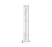 iBathUK Strata Tall Vertical Radiator, Single Oval Panel Radiators, 1600x240mm Slim Radiator, Wall Mounted for Bathroom,Kitchen,Living Room- White