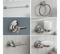 iBathUK | Traditional Chrome Bathroom Accessory 6 Piece Complete Set ACCYS1