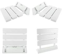iBathUK Wall Mounted Shower Seat for Elderly Aid Bath, Spa Bathing Wall Hung Mounted White, Folding Shower Seat Wall Mounted for Disablility