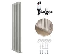 Ibathuk White 1800X470X100 Three Column Radiator + Angled Valve-White