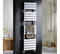 iBathUK Zerith Wall Mounted Flat Panel Heated Towel Rail, 16 Column Slim Flat Steel Hydronic Central Heating High Thermal Output Designer Bathroom Towel Radiator in Chrome, 1600 × 450mm