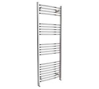 iBathUK Zypher Curved Wall Mounted Heated Towel Rail, 22 Column Steel High Thermal Output Hydronic Central Heating, Round Curved Designer Towel Radiator in Chrome, 1600 × 600mm