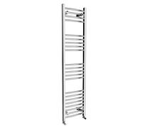 iBathUK Zypher Curved Wall Mounted Heated Towel Rail, 22 Column Steel High Thermal Output Hydronic Central Heating, Round Curved Designer Towel Radiator in Chrome, 1600 × 400mm