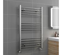 iBathUK Zypher Straight Wall Mounted Heated Towel Rail, 13 Column Steel Hydronic Central Heating High Thermal Output Designer Towel Radiator in Chrome, 1000 × 600mm