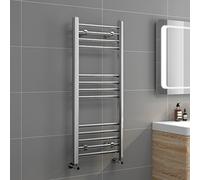 iBathUK Zypher Straight Wall Mounted Heated Towel Rail, 13 Column Steel Hydronic Central Heating High Thermal Output Designer Towel Radiator in Chrome, 1000 × 400mm