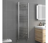 iBathUK Zypher Straight Wall Mounted Heated Towel Rail, 17 Column Steel Hydronic Central Heating High Thermal Output Designer Towel Radiator in Chrome, 1200 × 400mm