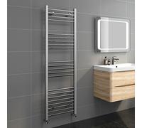 iBathUK Zypher Straight Wall Mounted Heated Towel Rail, 22 Column Steel Hydronic Central Heating High Thermal Output Designer Towel Radiator in Chrome, 1600 × 500mm