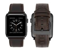 iBazal Wrist Bands Compatible with iWatch Ultra 49mm SE Series 8 7 6 5 4 3 2 1 Straps 45mm 44mm Leather 42mm Bracelets Replacement Mens - Fashion Coffee/Black Clasp 42/44/45/49