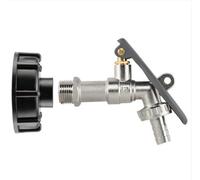 IBC 2” S60X6 - ½” BSP Cap with Lever Tap, Hose Barb & Lever Lock | IBC Tank Adapter for Water, Chemicals & Fuel