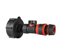 Ibc 2" S60X6 To 3/4" Bsp Adapter Kit With Snap-On Valve And 1/2" Soft-Grip Hose Connector