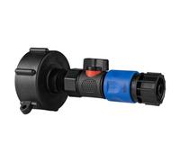 Ibc 2" S60X6 To 3/4" Bsp Tank Adapter Kit With Snap-On Valve And 3/4" Bspf Hose Fitting