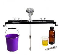 IBC Air Agitator, Horizontal Pneumatic Paint Mixer Machine, 1/2HP 3/4HP 1HP, 2500/1800/1000RPM with Retractable Bracket, Automatic Stirring Equipment for Coat, Ink, Paint(Large 5Cylinder)