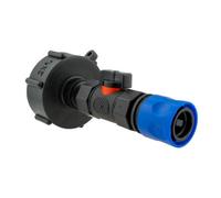 Ibc Bsp Tank Connector Kit With Built In Valve And Quick Connect Hose Tail Blue