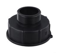 IBC Container Adapter S100xS60 Reduction Coupling for Tote Tank Valve - Plastic Hose Connector Garden Water Butt Fitting Black 67.7mm Height(Fine Thread)