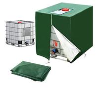 IBC Container Cover Tank Cover 1000 Litres Green Dust Resistant, UV Protection IBC Tank Cover with Top Opening for IBC Water Tank 1000 L 120 x 100 x 116 cm