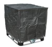 IBC Cover - SUPER HEAVY DUTY - Waterproof IBC Cover with Eyelets for Tie Down - 200 GSM Heavy Coated Industrial Grade Fabric (Black, 2 Pack)