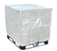 IBC Cover - SUPER HEAVY DUTY - Waterproof IBC Cover with Eyelets for Tie Down - 200 GSM Heavy Coated Industrial Grade Fabric (White, 2 Pack)