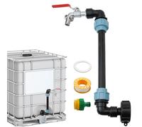 IBC Gooseneck Brass, Plastic Double Outlet Tap, IBC Container Adapter Connection Kit, 3/4"" Outlet Faucet For Tank Container, Rainwater Tank