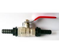 IBC HOSE PIPE JOINER Coupler Repair with inline 1/2" Brass Ball Valve to Hose Tails 1/2" (13mm)