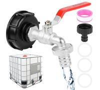 IBC Outlet Tap - IBC Tank Accessories, 1000L Water Tank Tap, Tap for Water Tank (3/4 Inch) with IBC Adapter for Water Tank Tap, Rainwater Tank IBC Tank Accessories