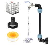 IBC Outlet tap, IBC Tank Fittings, 1000L Water Tank tap Valve with 1/2 inch Connection Adapter for S60x6 Water Storage Tank Tap Garden (Extended)